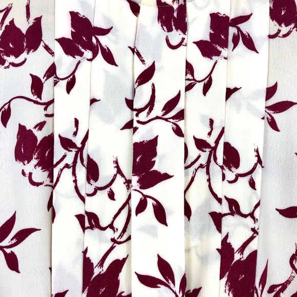 GANNI Pleated Crepe Ivory Floral Viscose Dress - Picture 10 of 14